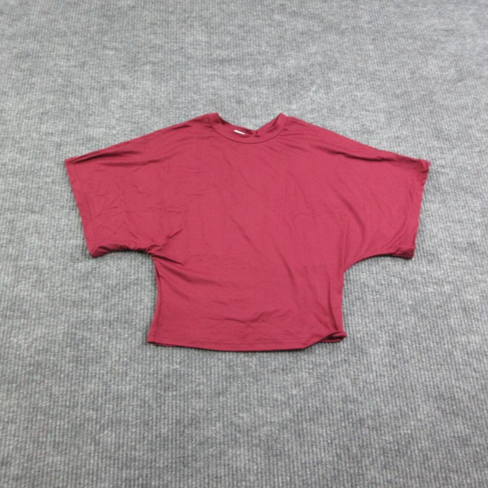 Anna-kaci Shirt Womens S Red Kimono Dolman Sleeve Crew Neck Jersey Stretch NWT